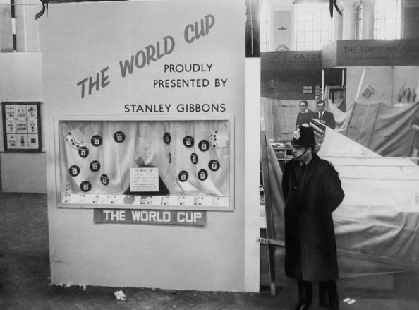 A historical photo of Central Hall Westminster hosting precedings for the World Cup